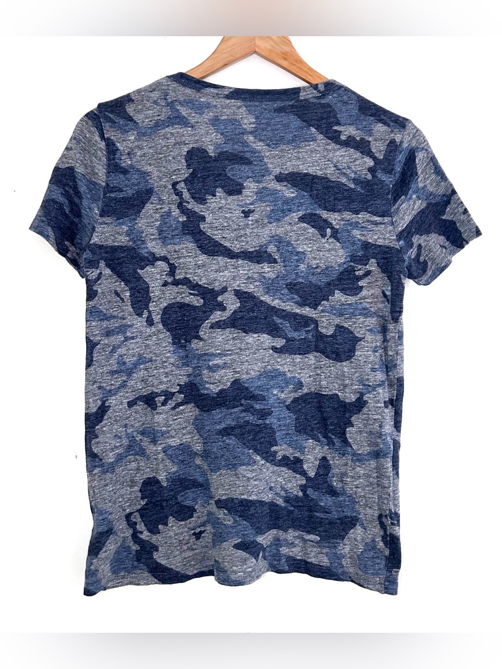 Zadig & Voltaire Awa Linen Blend Camo Tee Blue Grey Size Small - Picture 3 of 7